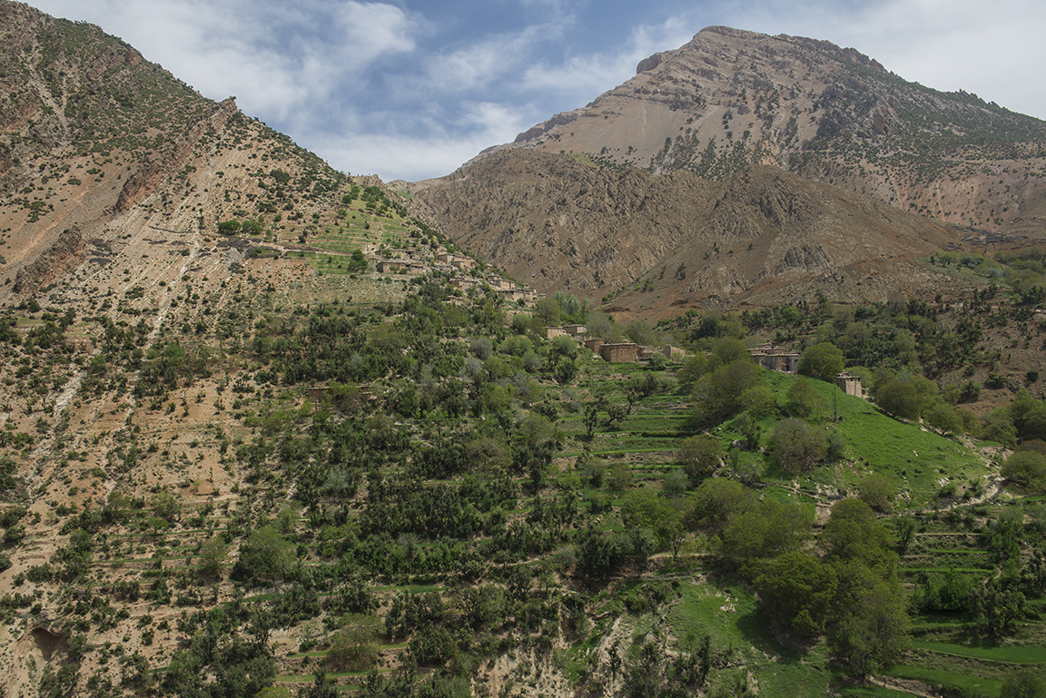 Terraced farming village in the High Atlas Mountains