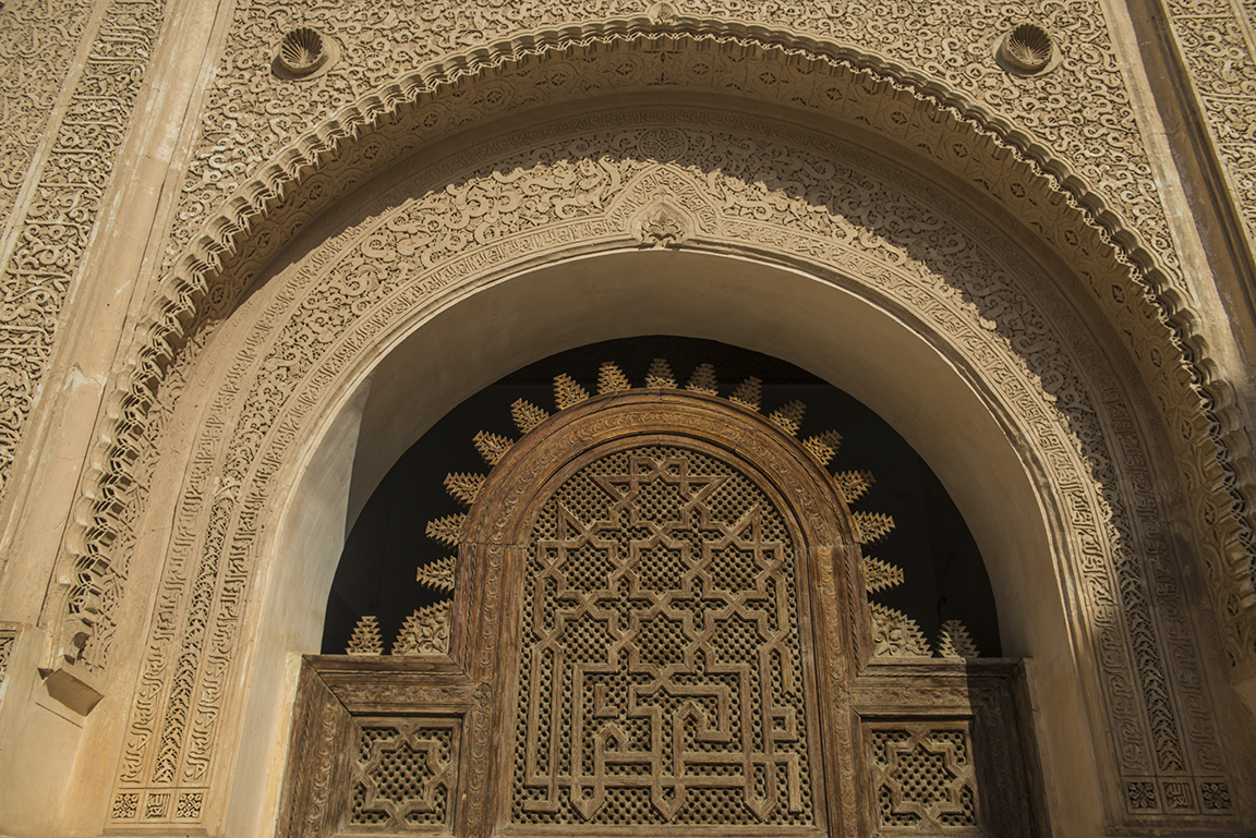 Carving details of the Ali ben Youssef Medersa