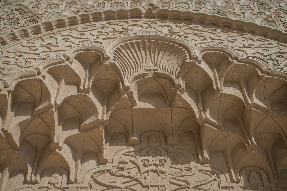 Carving details in the Ali ben Youssef Medersa