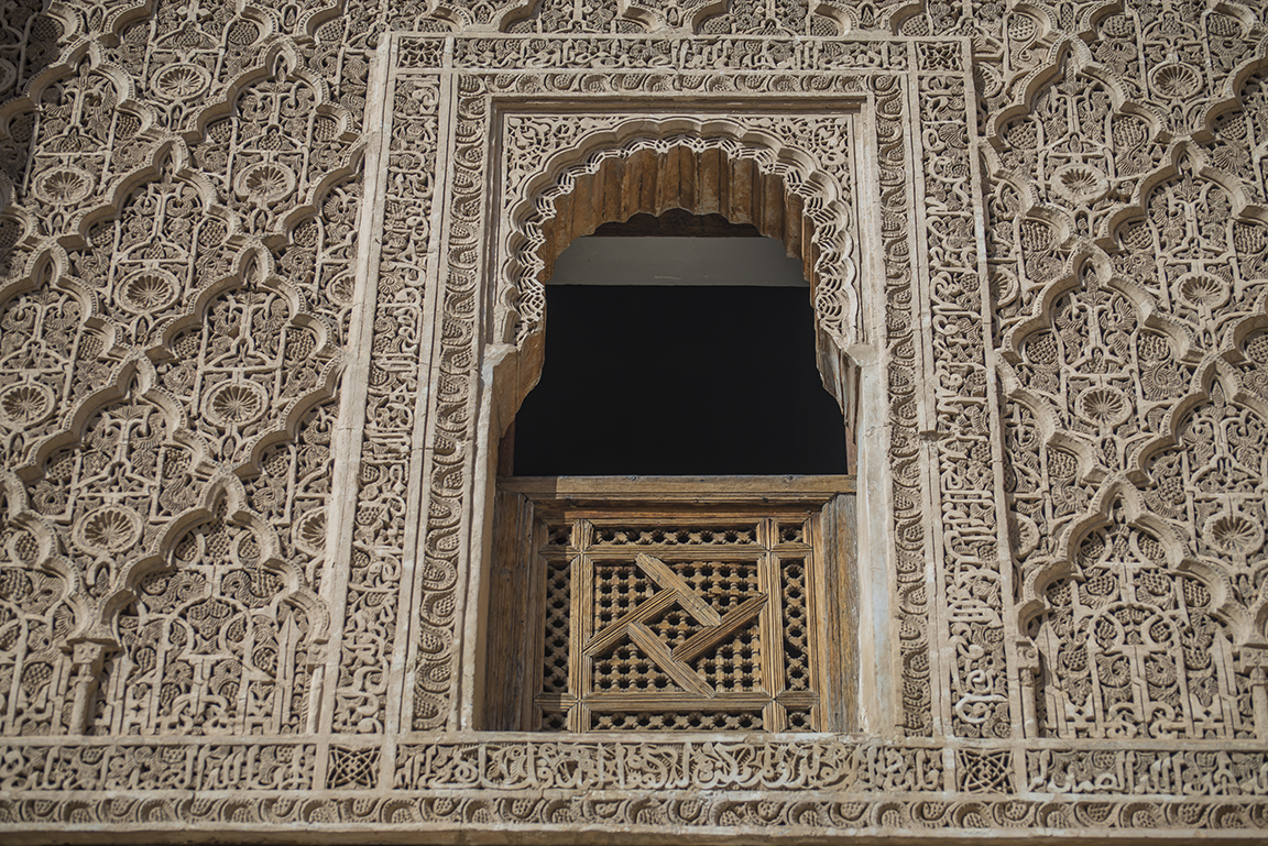 Window detail of the Ali ben Youssef Medersa