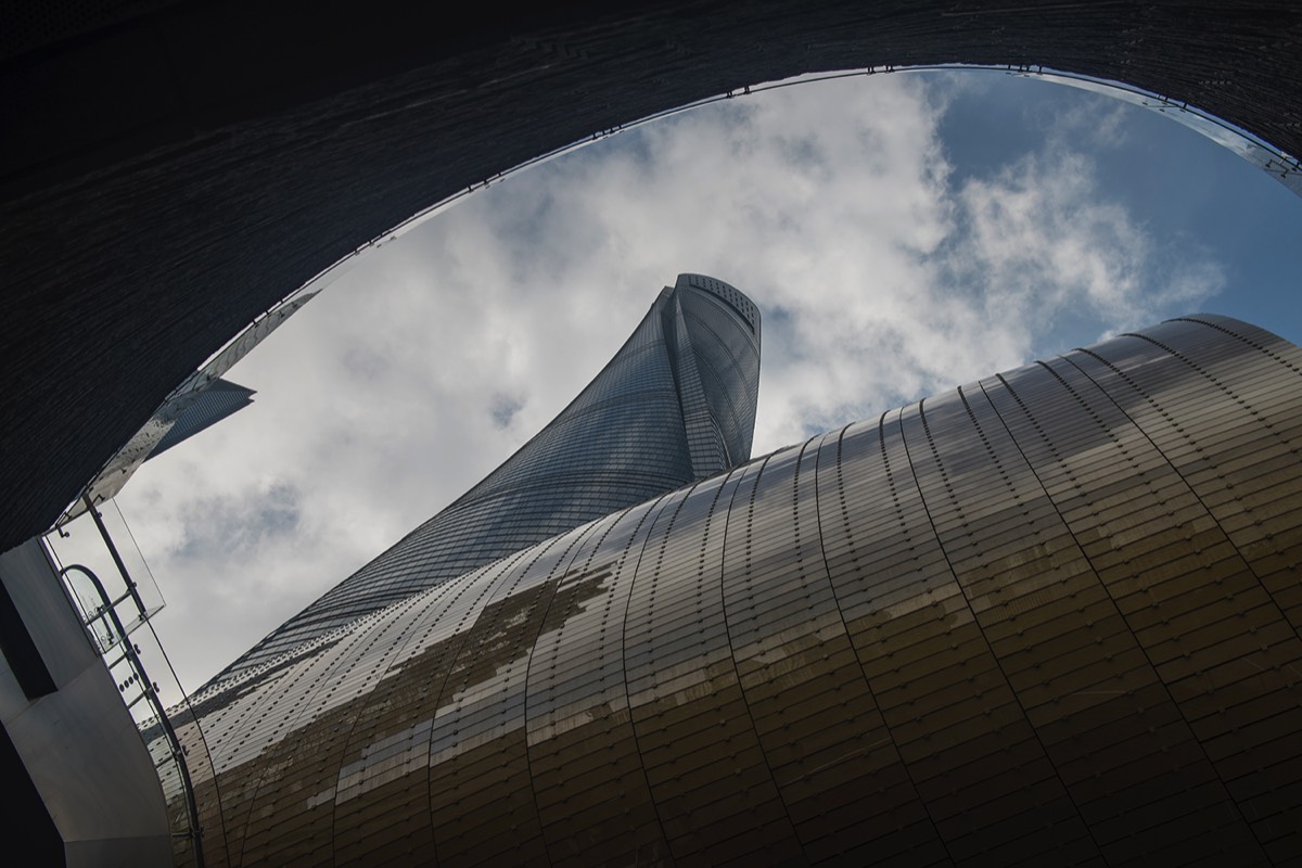 View from the base of the Shanghai Tower