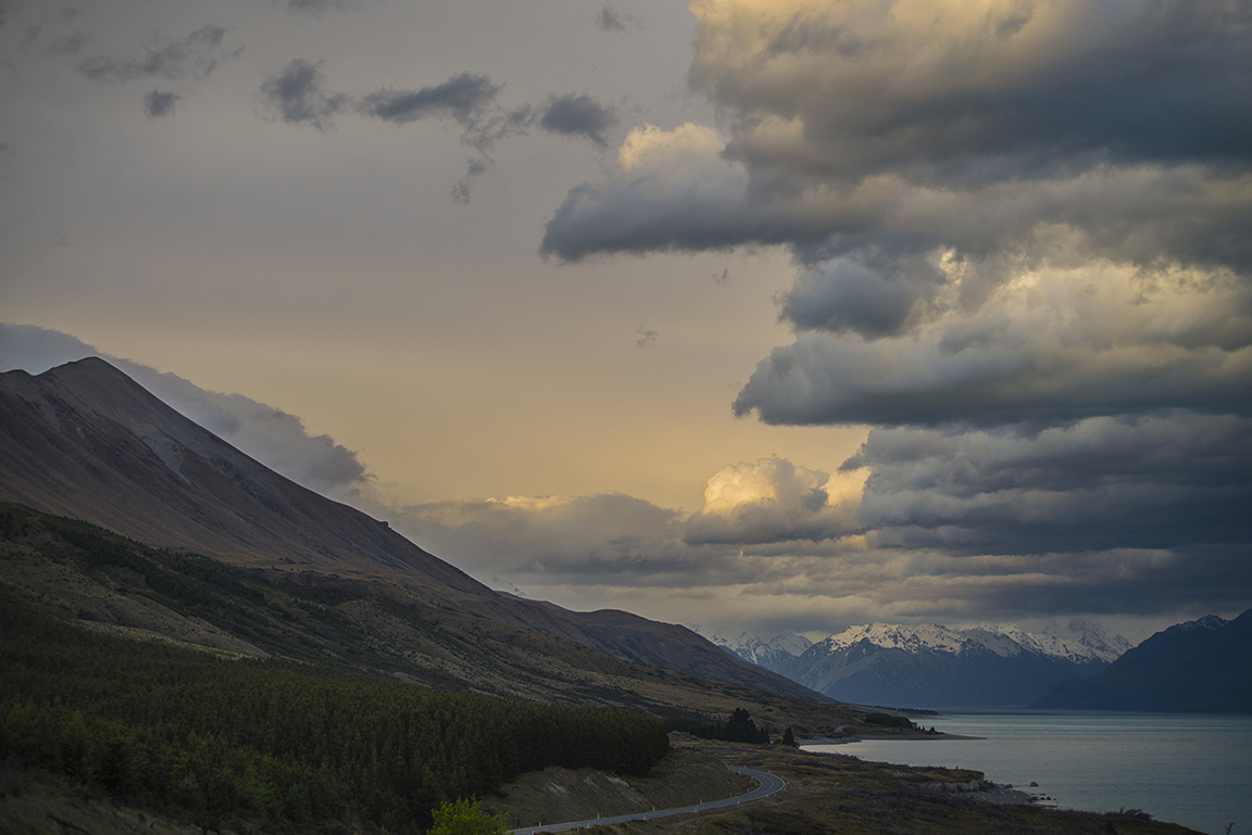 Dusk at Lake Pukaki near Aoraki Mount Cook National Park