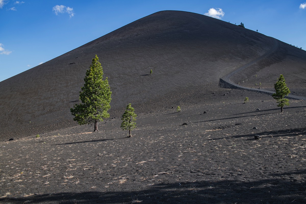 Trail leading to Cinder Cone summit