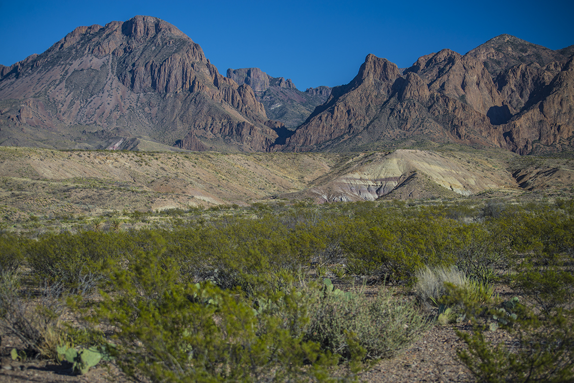 View of the Window in the Chisos Mountains from Ross Maxwell Scenic Drive