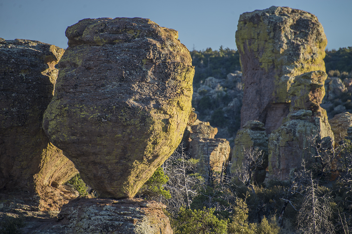 Afternoon light on balanced rock at Massai Point